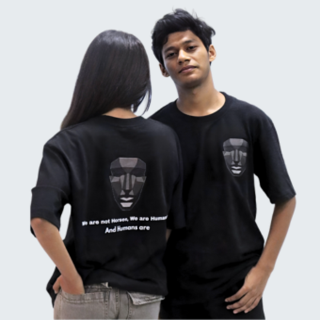 Squid Game Drop Shoulder T-Shirt – Black Oversized Style