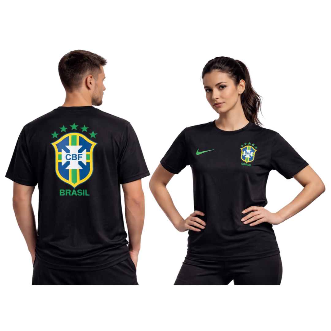 Brazil Black Drop Shoulder Tshirt