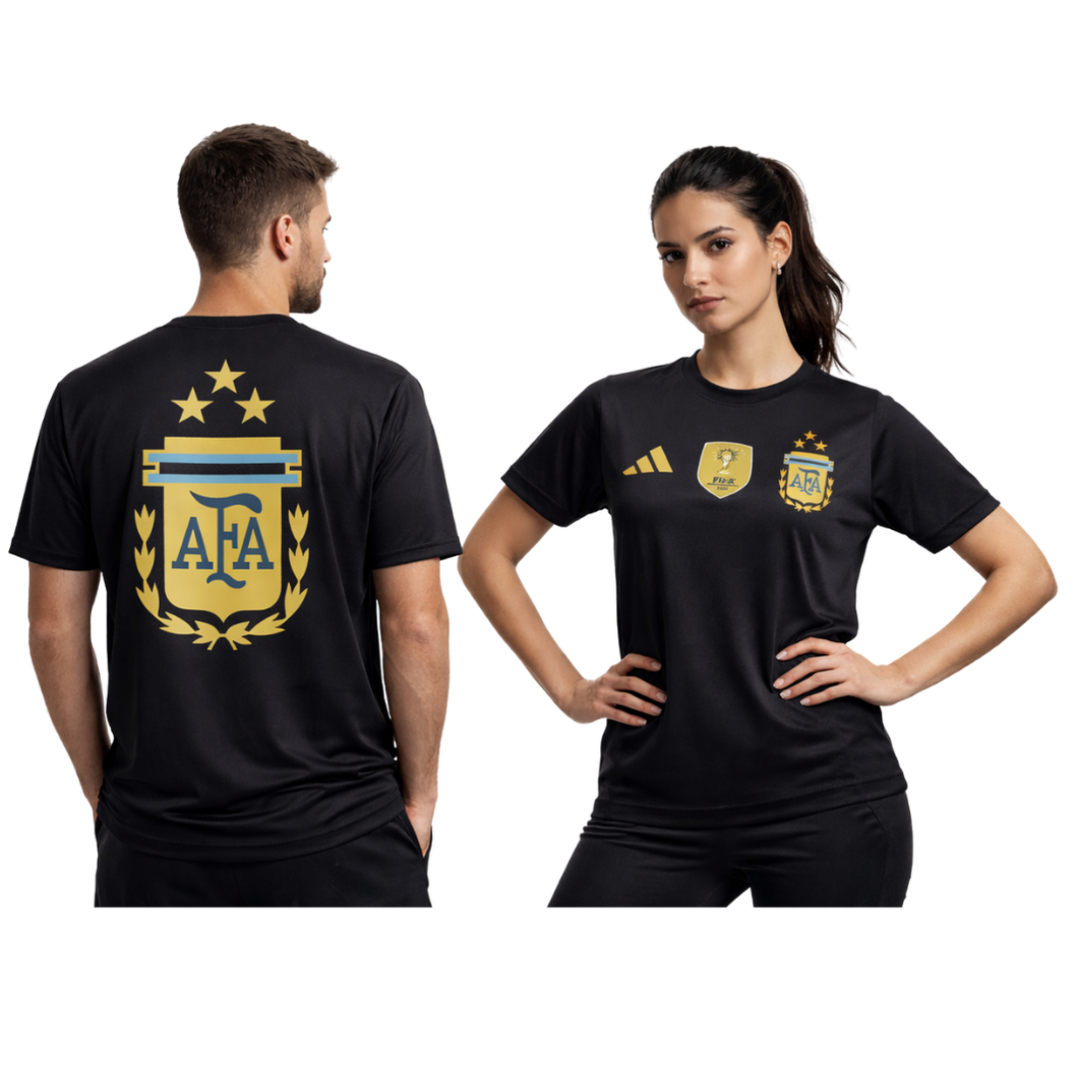 Argentina Black Drop Shoulder Tshirt