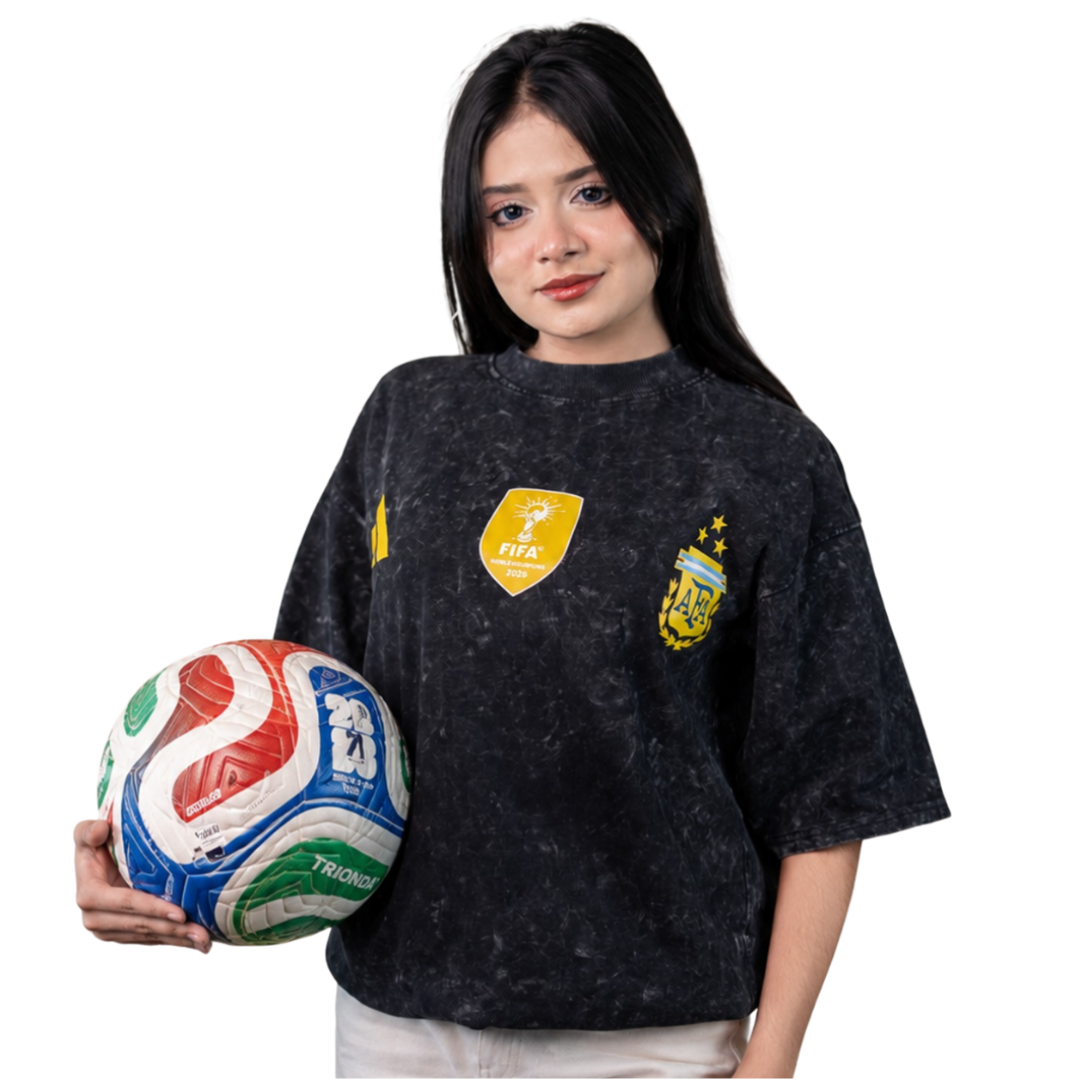 Argentina Acid Wash Drop Shoulder Tshirt